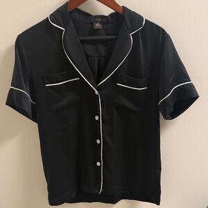 J. Crew silky feel black and white pajama set